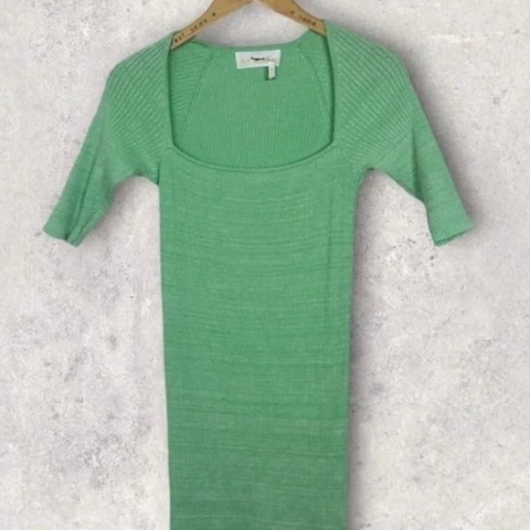 Remain Birger Christensen Rakella Ribbed Knit Dress Spring Green Mint - Picture 4 of 5
